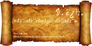 Vásárhelyi Ádám névjegykártya