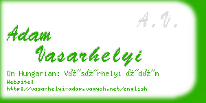 adam vasarhelyi business card